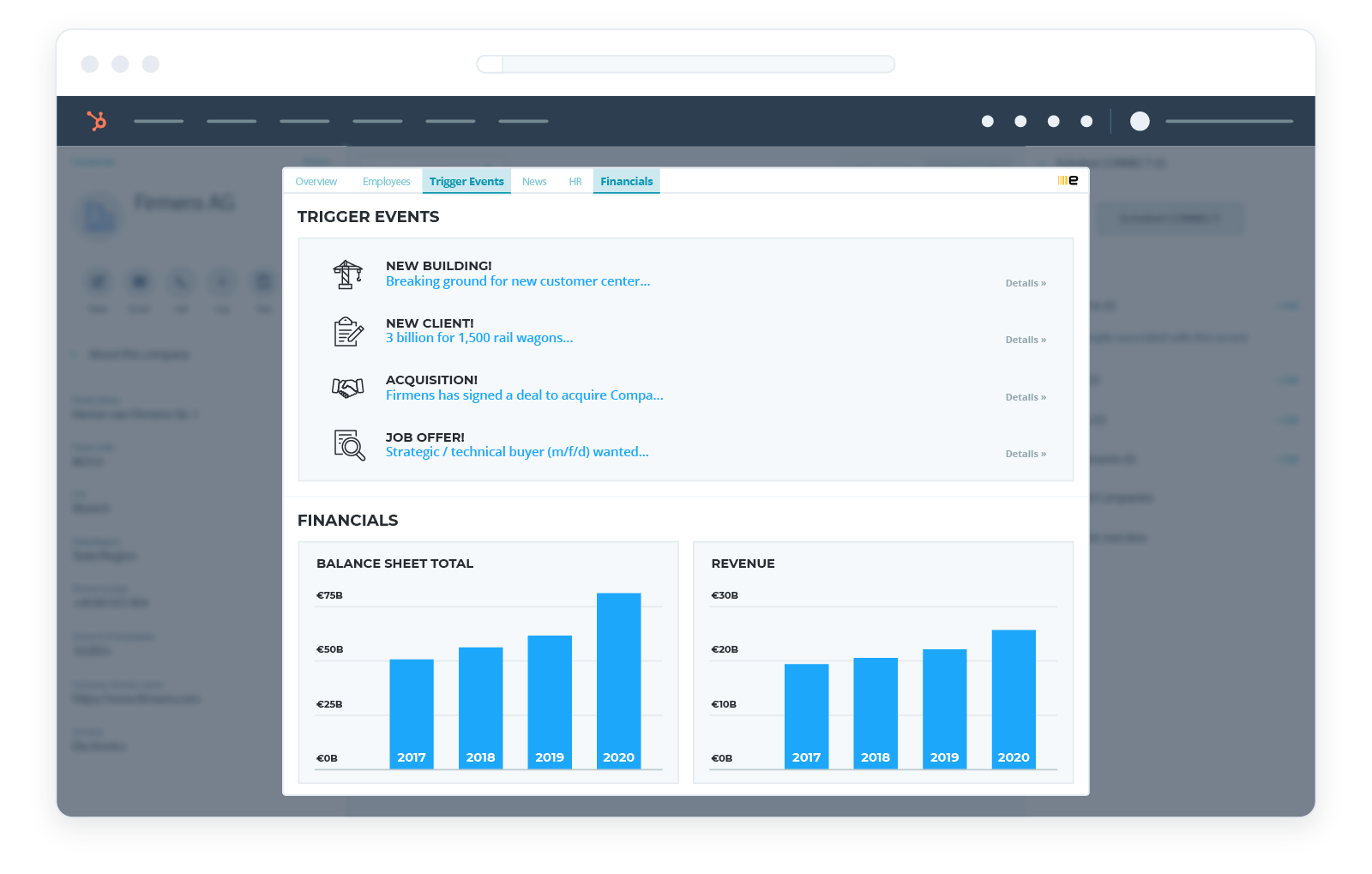 Trigger Events und Finanzzahlen im Hubspot CRM Trigger Events und Finanzzahlen im Hubspot CRM