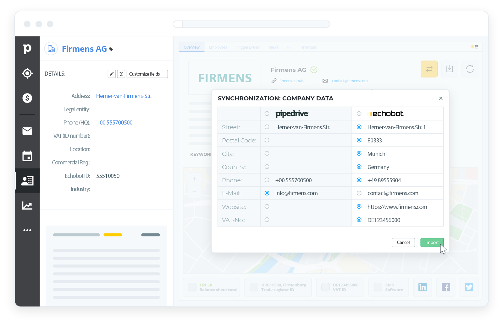 Firmendatensätze im Pipedrive CRM aktuell halten Firmendatensätze im Pipedrive CRM aktuell halten