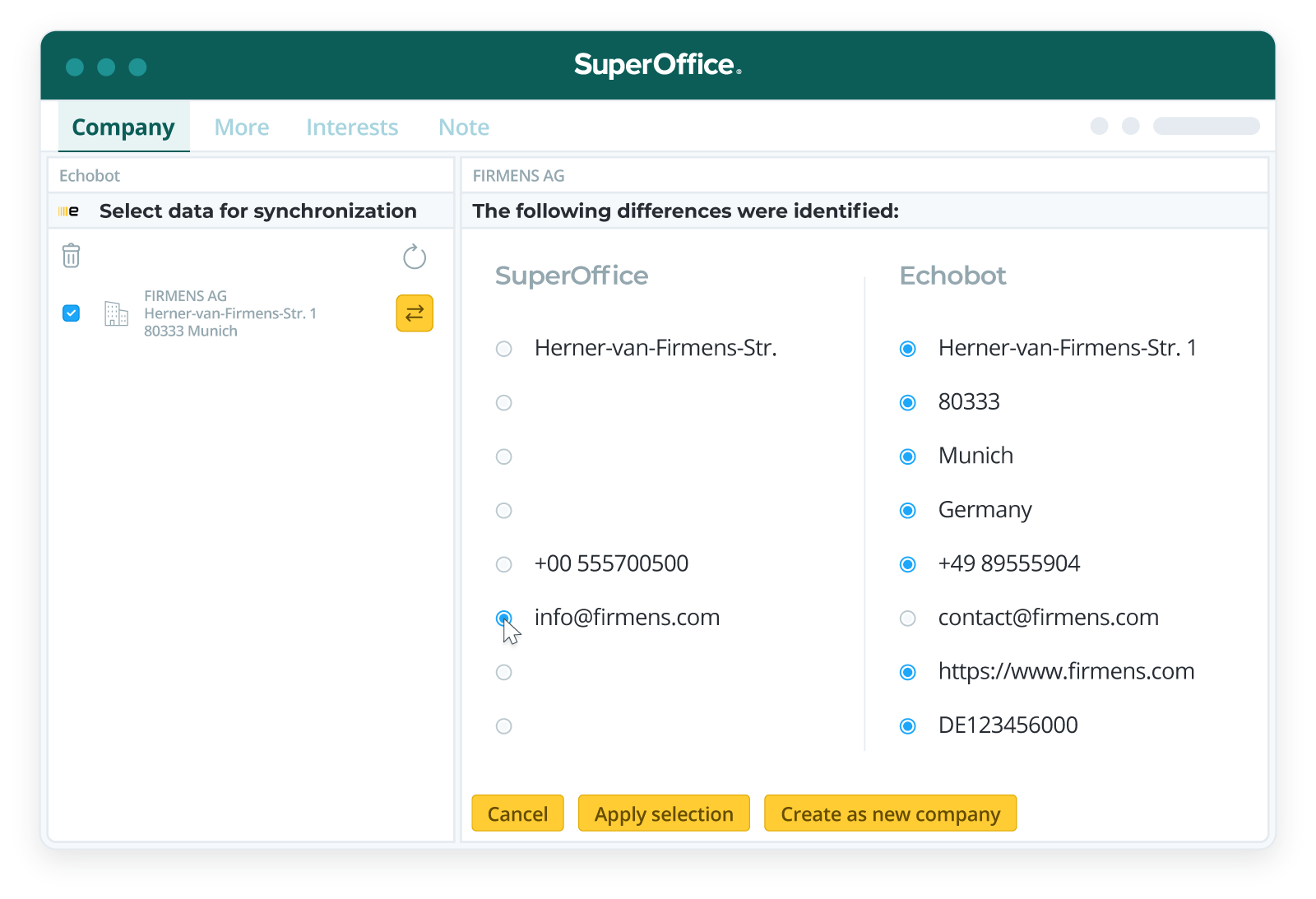Firmendatensätze im SuperOffice CRM aktuell halten Firmendatensätze im CRM aktuell halten