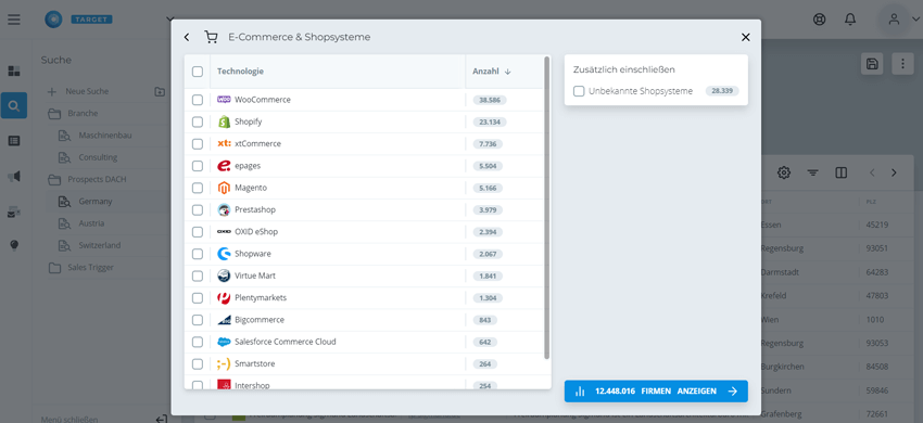 Shopsysteme Shopsysteme-Filter