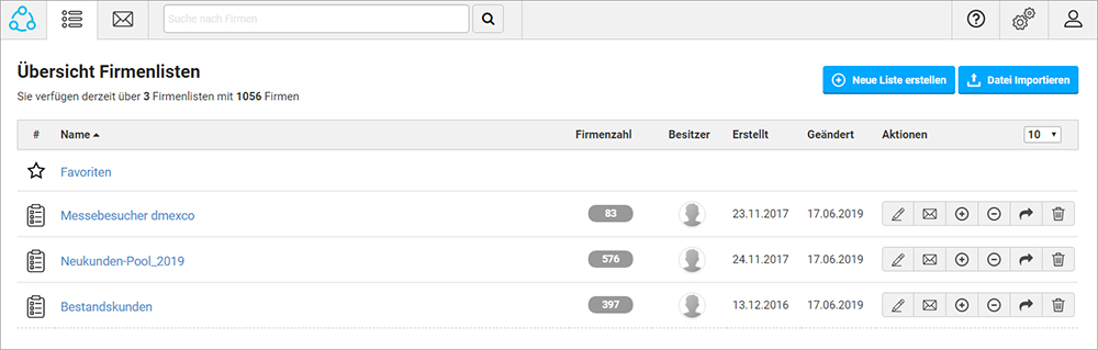 Firmenlisten CONNECT 2.0